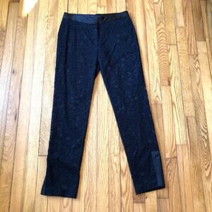 Worth New York EUC Women's Black Corded Lace Dakota Pant Size 2